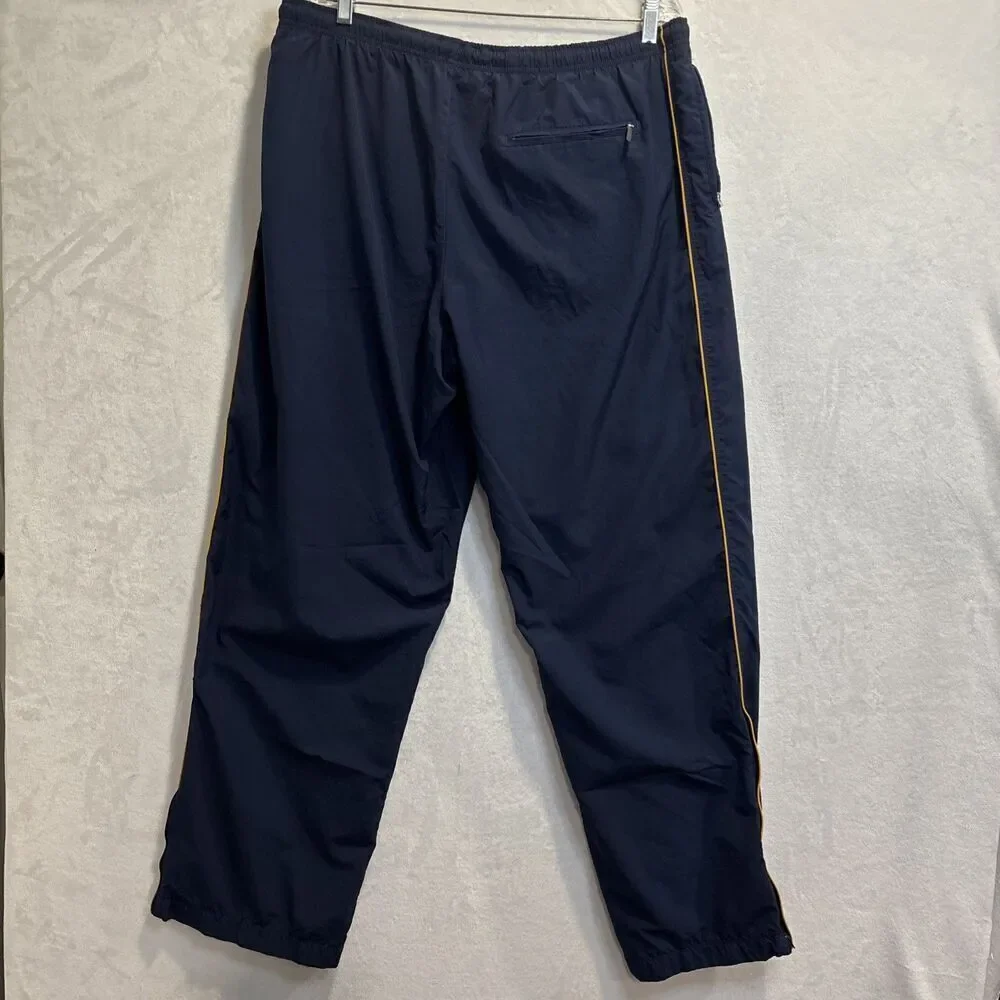 Nike Men's Windbreaker Track Pant Vintage Y2K Navy Yellow Ankle Zip Size XL